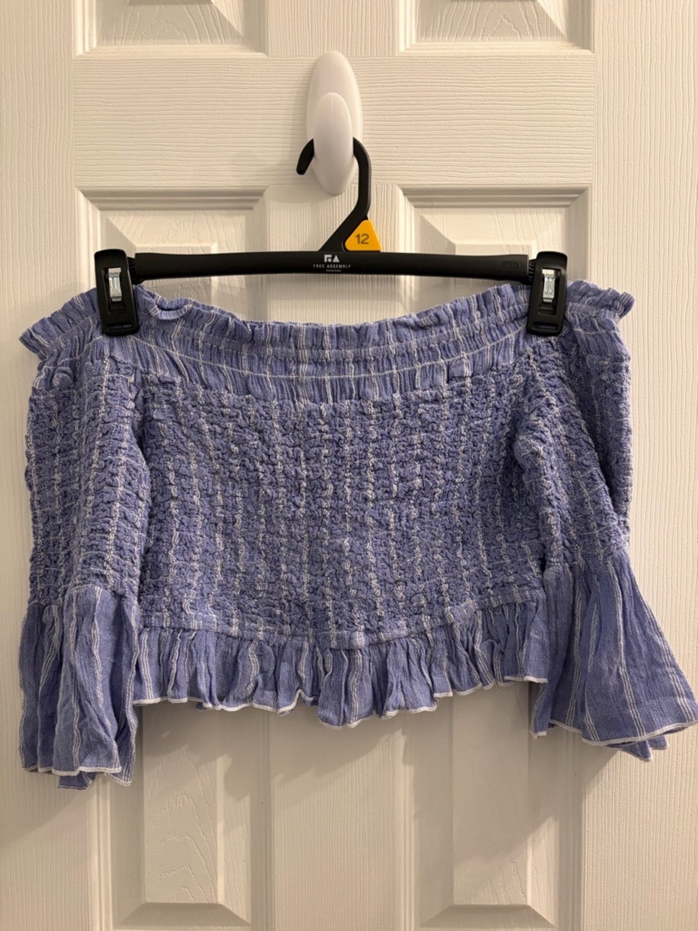 Free People Smocked Off-Shoulder Crop Top - Picture 4 of 10